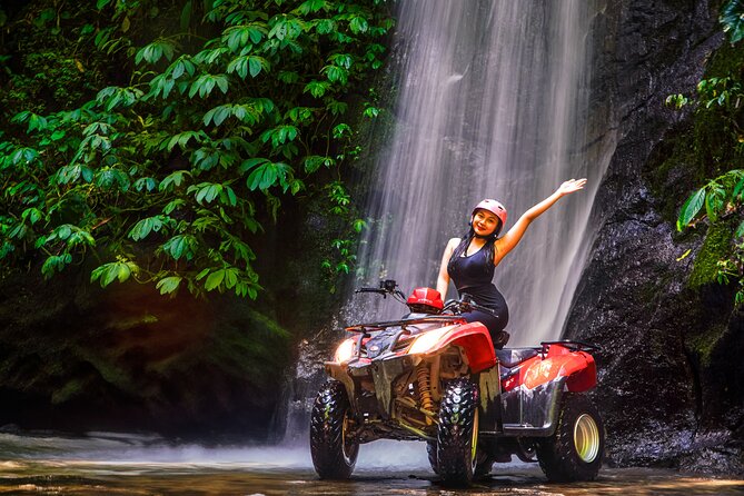 ATV Quad Bike Kuber Through Waterfall, Tunnel And Rice Field - Rice fields, farms, and village life