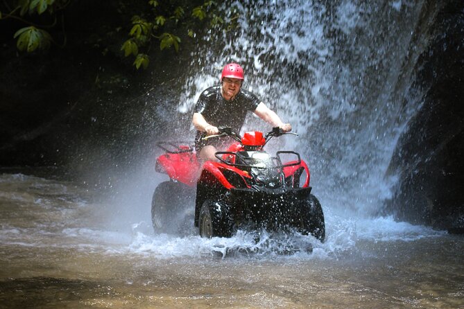 ATV Quad Bike Kuber Through Waterfall, Tunnel And Rice Field - Jungle and farms keep the 90 minutes moving