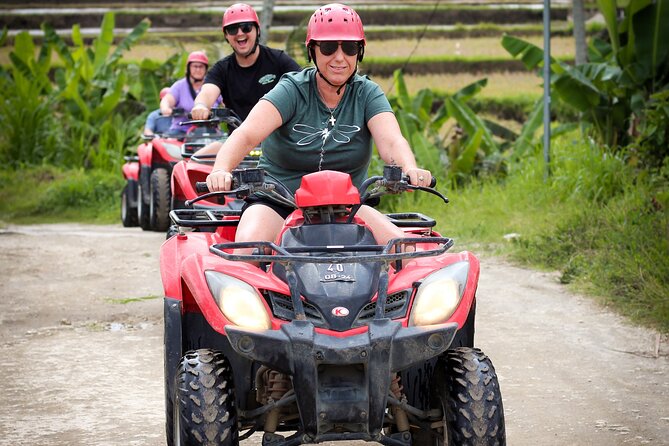 ATV Quad Bike Kuber Through Waterfall, Tunnel And Rice Field - Handling the ATV through changing ground