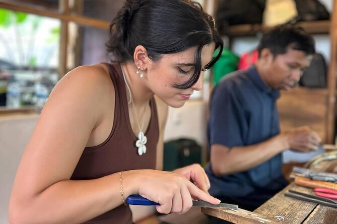 Bali Jewelry Silver Class in Uluwatu with Gold Plating Option - Shaping, stamping, hammering, and polishing