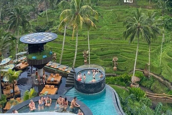CRETYA Ubud infinity Pool + Hidden Water fall + Water Temple Tour - Manuaba Waterfall through farms and bamboo
