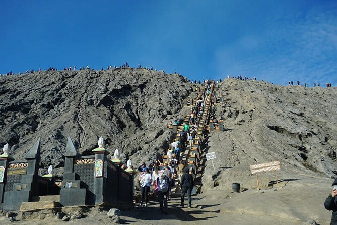 Mount Bromo Sunrise Shared Guided Tour from Surabaya - Climbing the Bromo crater stairs
