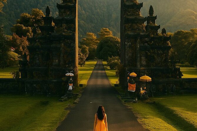 North Bali Hidden Gems Tour Ulun Danu Temple Twin Lakes Waterfall - Handara Gate, a fast photo stop with a famous view