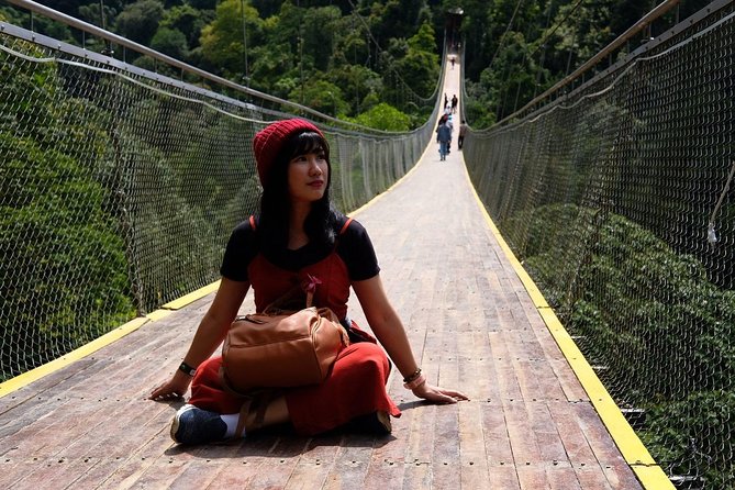 Situ Gunung Waterfall & Suspension Bridge Sukabumi start Jakarta - Sitting beside Situ Gunung Lake