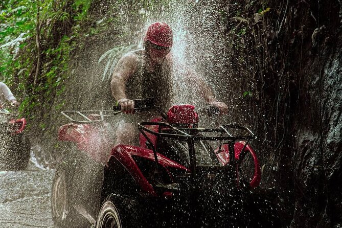 Ubud Bali ATV Quad Bike Legong Temple cave with Lunch and Pool - From muddy tracks to the Ayung River